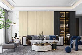 丹东轻奢风格-客厅